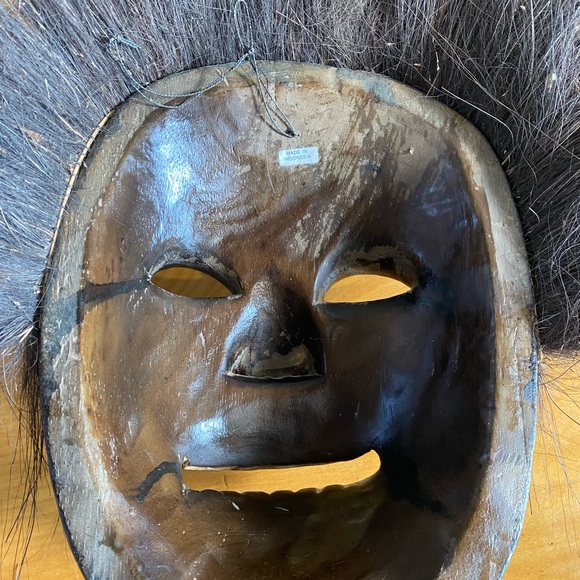 Vintage Handcrafted Black Wooden Mask from Indonesia - Picture 3 of 4